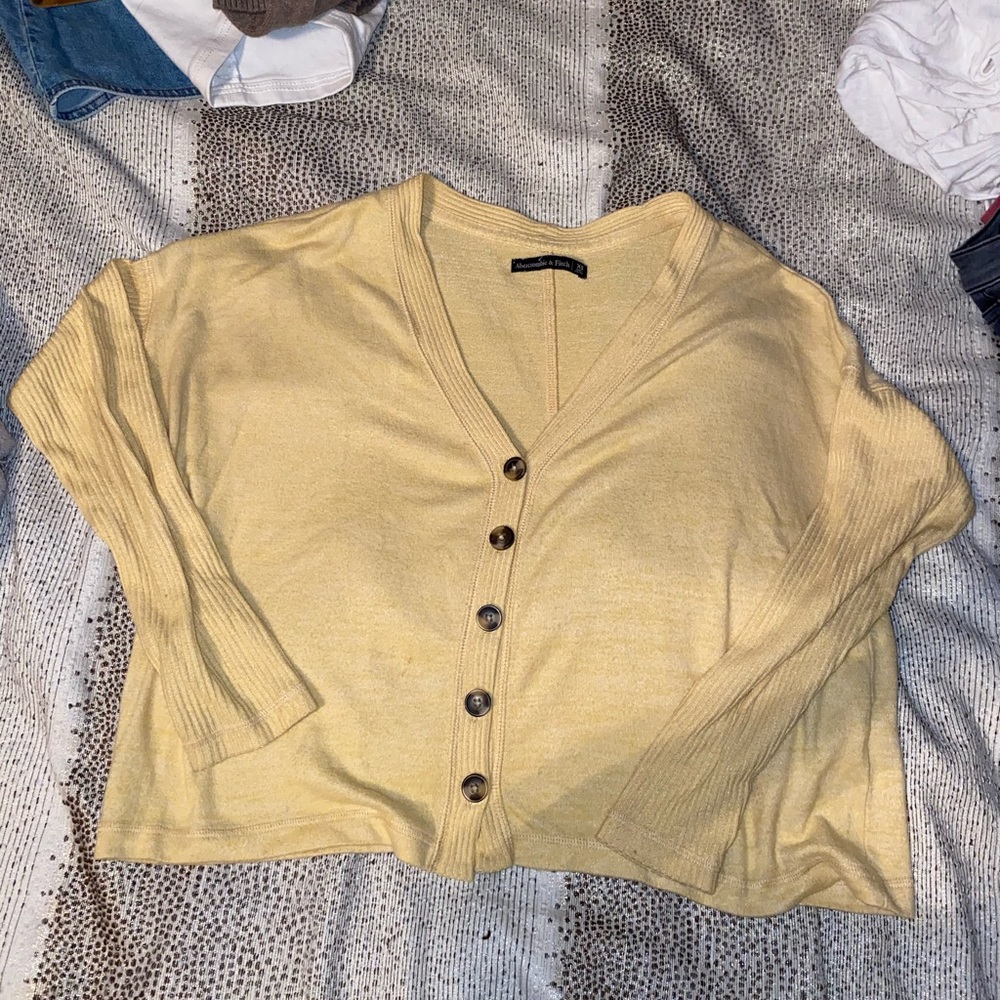 Yellow Abercrombie Cardigan Sweater - Picture 5 of 8